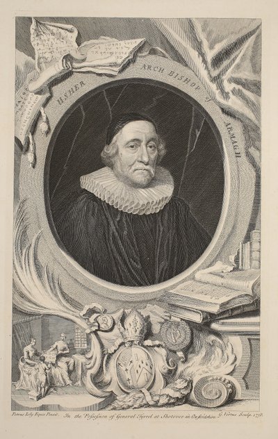 Portrait of Usher, Archbishop of Armagh, illustration from 