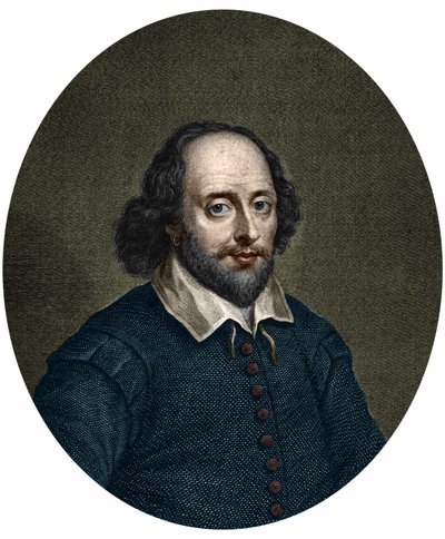 Portrait of William Shakespeare (1564-1616), English writer. Engraving by Jacobus Houbraken 1747. by Jacobus Houbraken