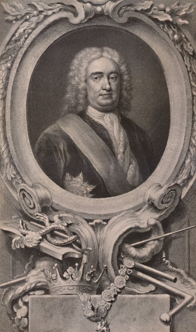 Sir Robert Walpole, English Statesman and Prime Minister by Jacobus Houbraken