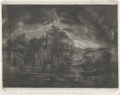 Landscape by Moonlight by Jacobus Ludovicus Cornet