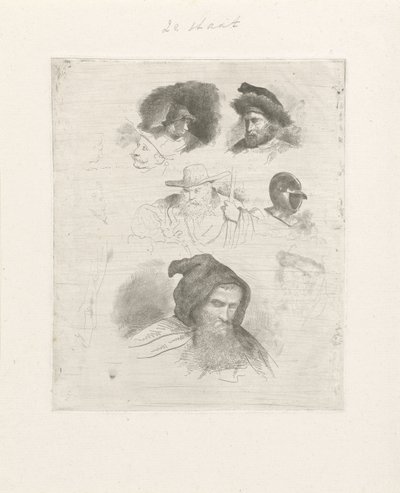 Portrait Study of Various Heads by Jacobus Ludovicus Cornet