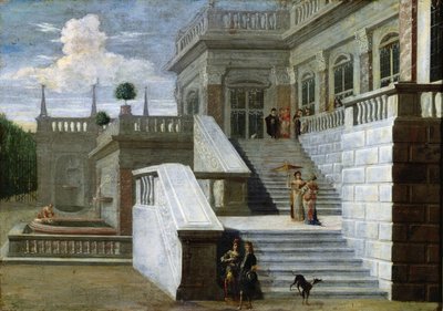 Italian Palace with Stairs by Jacobus Saeys