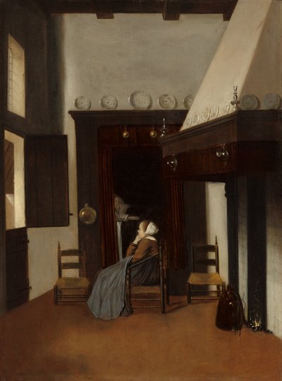 Young Woman in an Interior by Jacobus Vrel