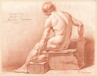 Seated Male Nude, Seen from the Back (1st Prize 1800) by Jacobus Wijsman