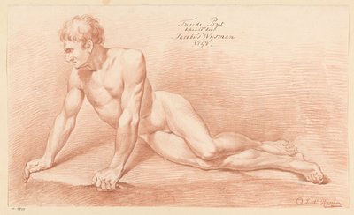 Seated Male Nude, Seen from the Front (2nd Prize 1798) by Jacobus Wijsman