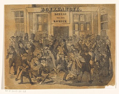 Crowd at a Bookstore to Obtain The Comedian by Jacobus Wilhelmus Adrianus Hilverdink (possibly)