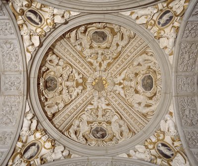 Detail of the Ceiling in the Sansovino Gallery, Venice by Jacopo (1486 1570) Sansovino