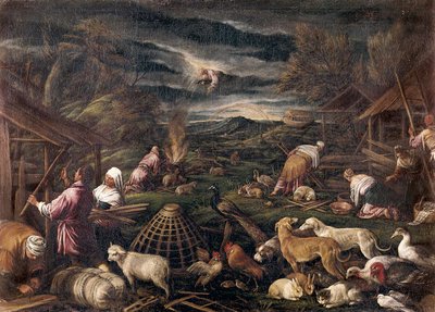 Noe after the deluge. Painting by Jacopo da Ponte, called Jacopo Bassano by Jacopo Bassano