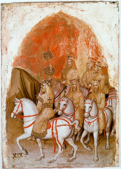 Right Panel of the Polyptych of Revelation: Representation of the Seven Kings by Jacopo Alberegno