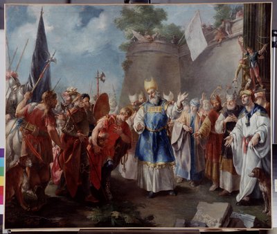 Emperor Alexander pays tribute to the high priest Jaddus (attributed to Jacopo Amigoni) by Jacopo Amigoni