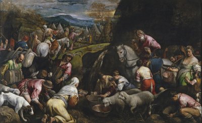 Moses Striking Water from the Rock by Jacopo Bassano il vecchio