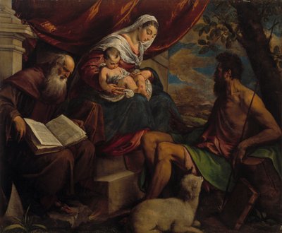 Virgin and Child with John the Baptist and Saint Anthony the Abbot by Jacopo Bassano il vecchio