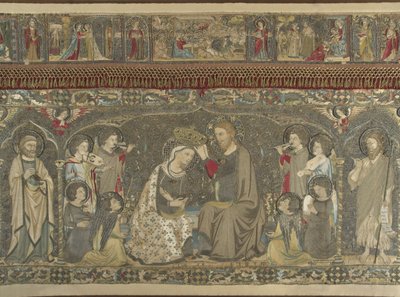 The Coronation of the Virgin between eight Angels and fourteen Saints Ecclesiastical embroidery by Jacopo Cambi