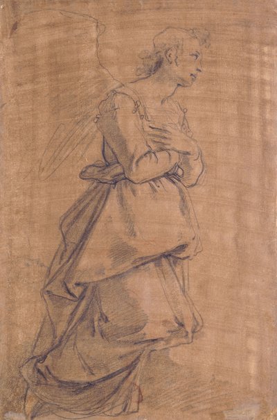 The Archangel Gabriel Kneeling to the Right, study for an Annunciation by Jacopo Chimenti Empoli