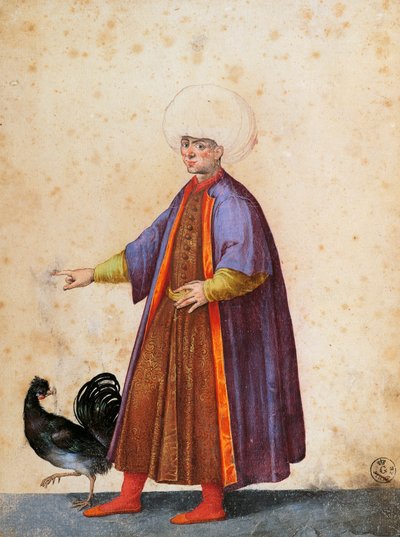 Turkish man wearing turban by Jacopo Ligozzi