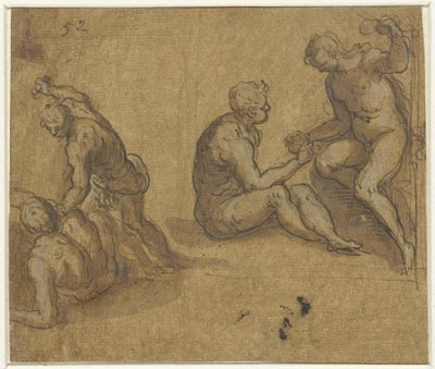 Adam and Eve under the tree and Cain killing Abel by Jacopo Palma (il Giovane)
