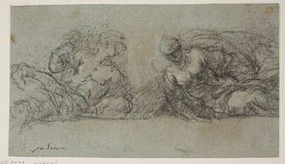 Two Prostrated Figures Turned Towards Each Other by Jacopo Palma