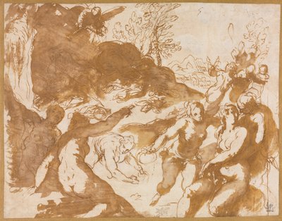 Apollo and the Muses Awakened by the Call of Fame by Jacopo Palma il Giovane