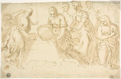 Jacob and Rachel at the Well by Jacopo Palma il Giovane