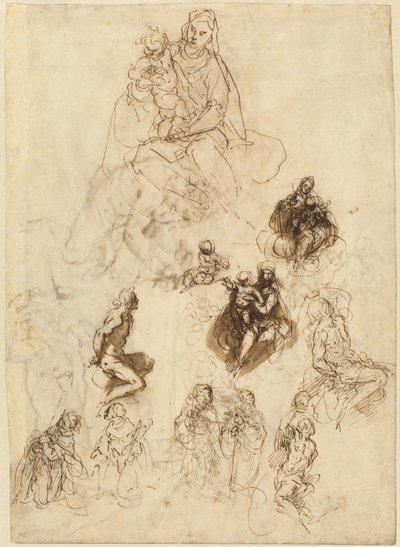 Studies of the Virgin and Child with Saints by Jacopo Palma il Giovane