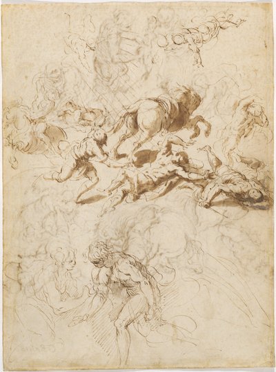 The Conversion of Saint Paul; Adam and Eve by Jacopo Palma il Giovane