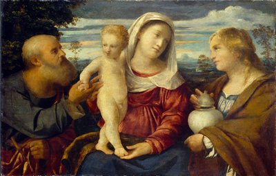 The Holy Family with St Mary Magdalen by Jacopo Palma il Vecchio