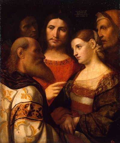 Christ and the Woman Taken in Adultery by Jacopo Palma il Vecchio the Elder
