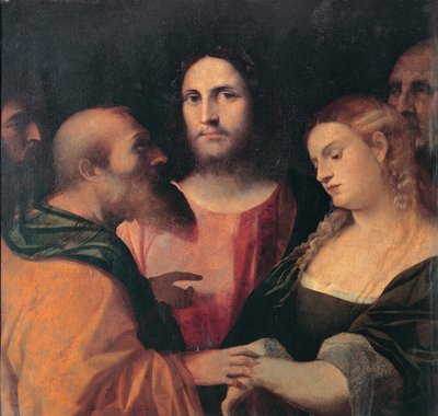 Christ and the Woman Taken in Adultery, 1525-1528 by Jacopo Palma il Vecchio the Elder