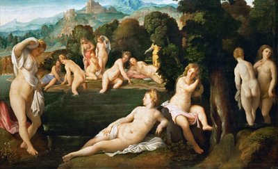 Nymphs Bathing by Jacopo Palma il Vecchio the Elder