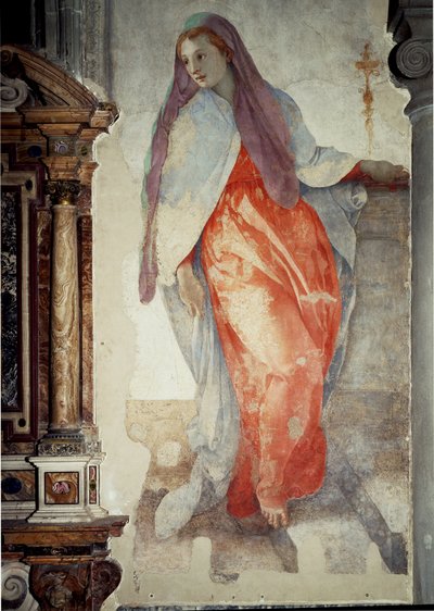 Annunciation (detail) by Jacopo Pontormo