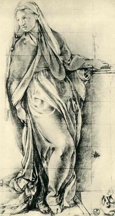 Sketch of the Virgin Mary for an Annunciation, mid-16th Century, 1943 by Jacopo Pontormo