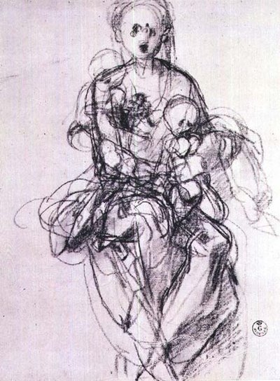 Study of a Madonna and Child by Jacopo Pontormo
