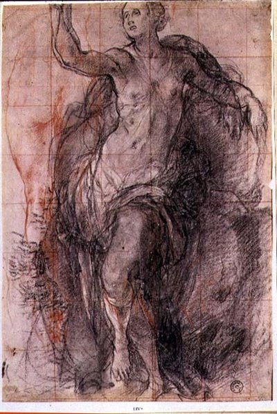 Study of a female figure with loose drapery by Jacopo Pontormo