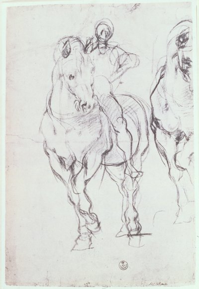Study of a horseman for The Israelites Quenching Their Thirst in the Desert by Jacopo Pontormo