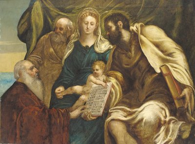 The Holy Family and the Doge Ranieri by Jacopo Robusti (studio of) (attr. to) Tintoretto