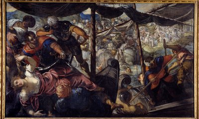 Battle between Turks and Christians by Jacopo Robusti Tintoretto