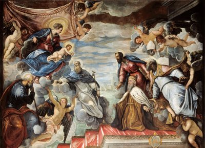 Doge Nicolo da Ponte Kneeling in Front of the Virgin by Jacopo Robusti Tintoretto
