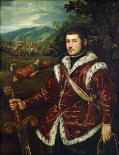 Portrait of Young Man Said to be David After Killing Goliath by Jacopo Robusti Tintoretto