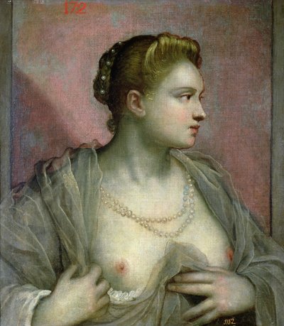 Portrait of a Woman Revealing Her Breasts by Jacopo Robusti Tintoretto