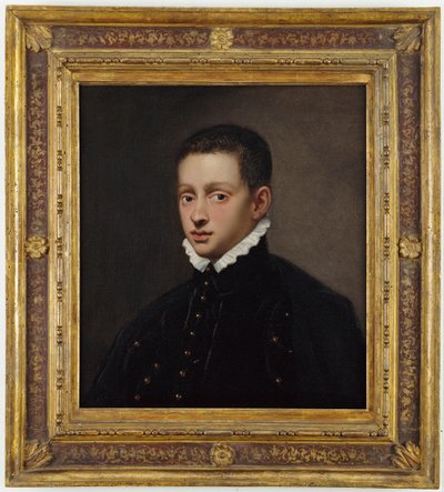 Portrait of a Boy, Bust-Length, in a Black Doublet with a White Collar by Jacopo Robusti Tintoretto