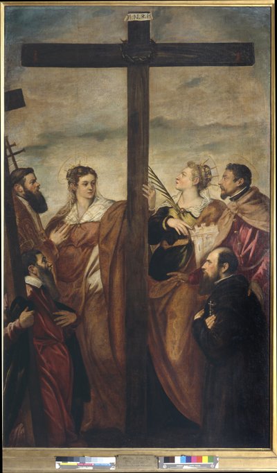 Saints Helena, Barbara, Andrew, Macarius, another Saint and a Devotee Worship the Cross by Jacopo Robusti Tintoretto
