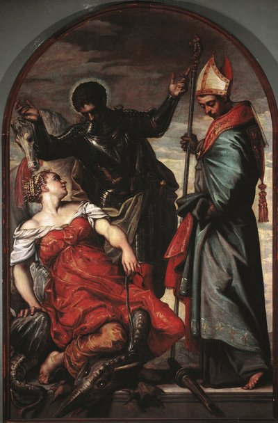 St George, the Princess and St Louis by Jacopo Robusti Tintoretto