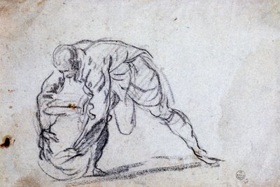 Study for Bent Male Figure by Jacopo Robusti Tintoretto