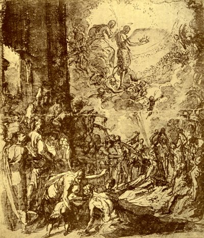 Study for the Martyrdom of St Stephen by Jacopo Robusti Tintoretto