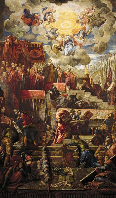 The Doge Niccolo da Ponte receives olive branch from Venice (detail) by Jacopo Robusti Tintoretto