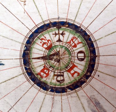 Compass point, Renaissance map of Europe, Jacopo Russo (after) 1528 by Jacopo Russo