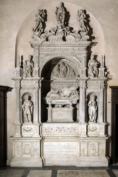 Funeral monument in tribute to Cardinal Girolamo Basso Della Rovere (marble sculpture) by Jacopo Sansovino