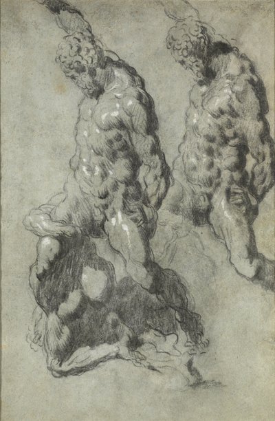 Two Studies of Samson Slaying the Philistines by Jacopo Tintoretto