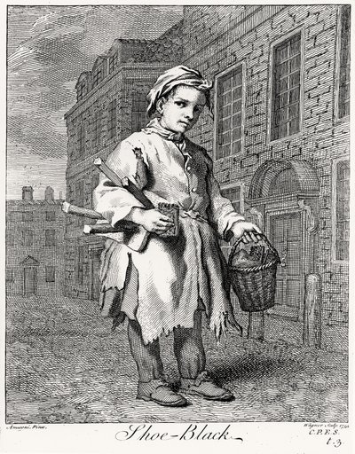 The Shoe Black, engraved by Wagner, 1739 by Jacopo after Amiconi