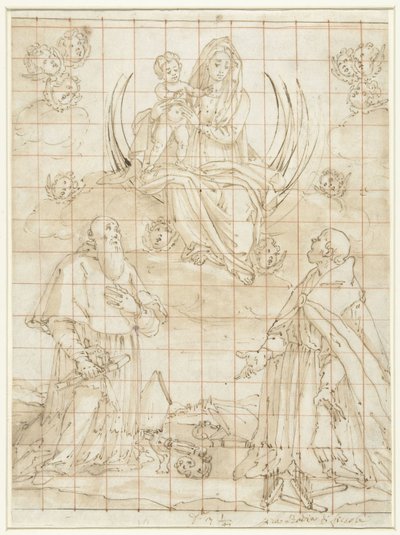 Madonna Venerated by Two Saints by Jacopo da Empoli (circle of)